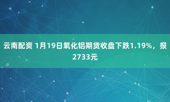 云南配资 1月19日氧化铝期货收盘下跌1.19%，报2733元